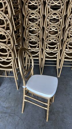 Gold Resin Phoenix Chairs . WITH CUSHIONS