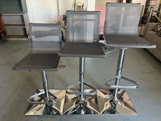 Bar Stool / Kitchen Island Seat Chair Set - Adjustable Height and Swivel