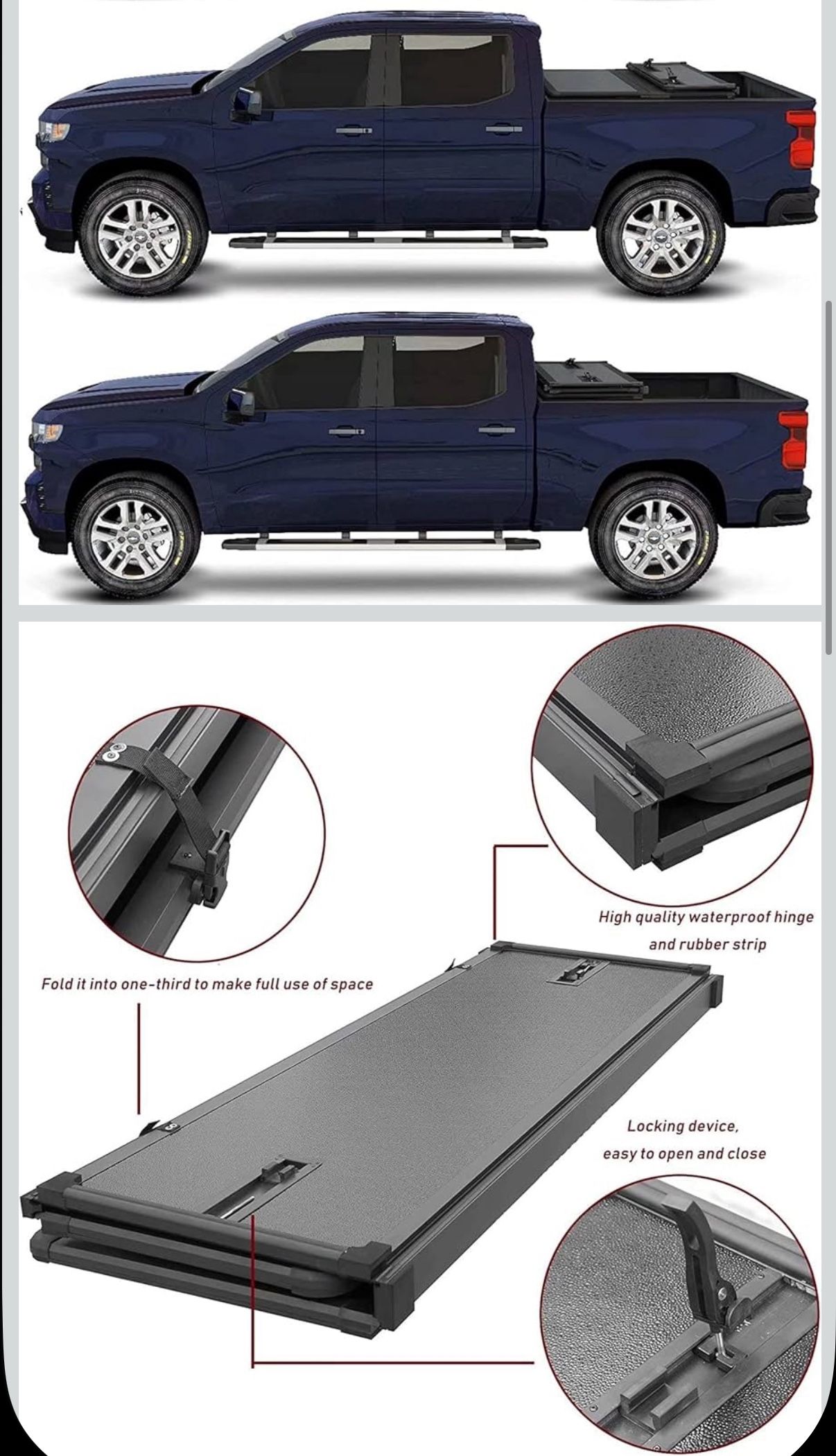 Hard Tri-Fold Truck Bed Tonneau Cover for 2015-2025 Canyon & Colorado 5.2FT