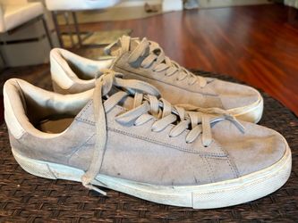 Grey Suede Low-Top Sneakers