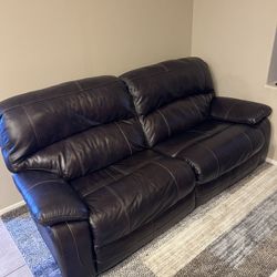 Leather Electric Reclining Couch Set