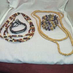 2 Boho , Vintage Fun Necklaces With Bracelets