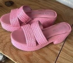 Wild Pair Niftyy Woven Espadrille Platform Wedge Slide Sandals, $10