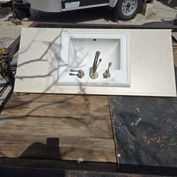 Cooler Bathroom Sink and Faucets for Only,  $95.