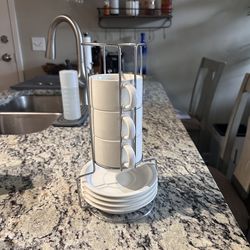 Coffee mugs and plates