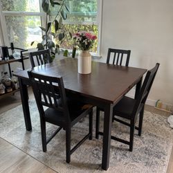 Dark Wood Dining Room Kitchen Table