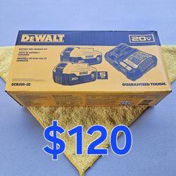Dewalt 5.0ah Battery Set 20-Volt ($120 for 2 batteries + charger)