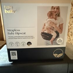 TushBaby Gray  Hip Seat Six Carry Positions Storage Pocket