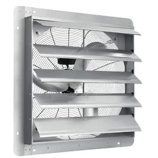 24 in. Shutter Exhaust Fan High-Speed Aluminum Wall Mount with Ventilation and Cooling