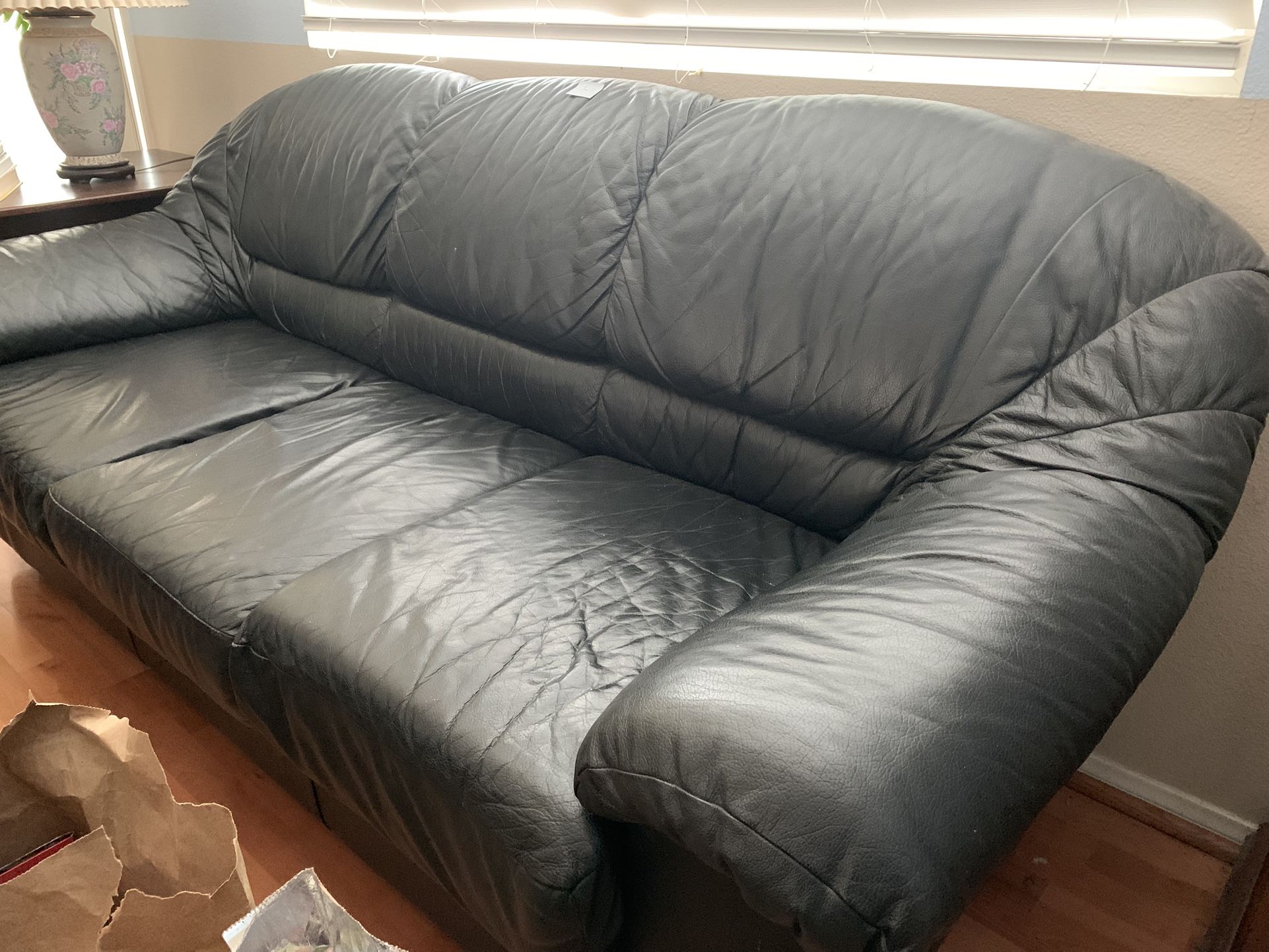 Black Leather Sofa