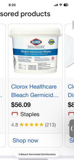 Bleach cleaning wipes