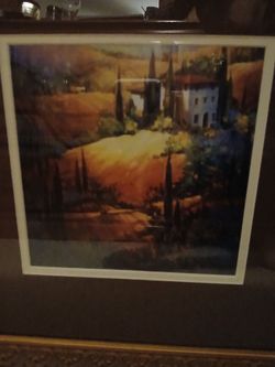 Framed Tuscan Art Print ("Morning Light Tuscany") – 20x20