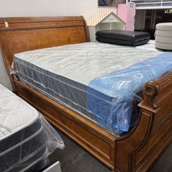 Queen Bed With Mattress Boxspring Included 