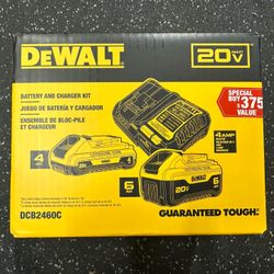Dewalt 20v 4 & 6ah Battery Charger Combo Kit (new)