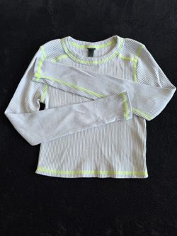 Size Small Womens gray long sleeve with neon stitching 