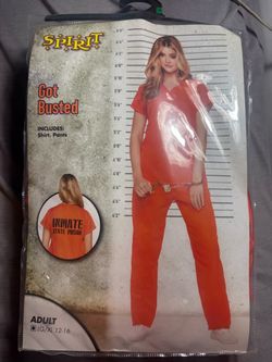 Spirit Halloween Got Busted Inmate Costume LG/XL
