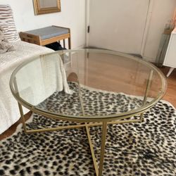 Elegant Gold and Glass Coffee Table