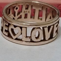 James Avery Retired Gold Faith Hope ring 
