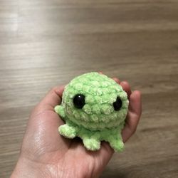 Green crochet octopus