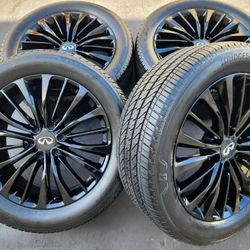 22” Infiniti QX80 QX56 New Gloss Black OEM Wheels And Tires 