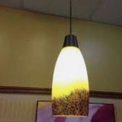4 Hanging lamps NEW Glass Yellow and Multicolored