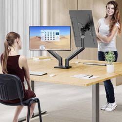 Dual Monitor Arm Desk Mount: 13-32”,  Display VESA Mount,