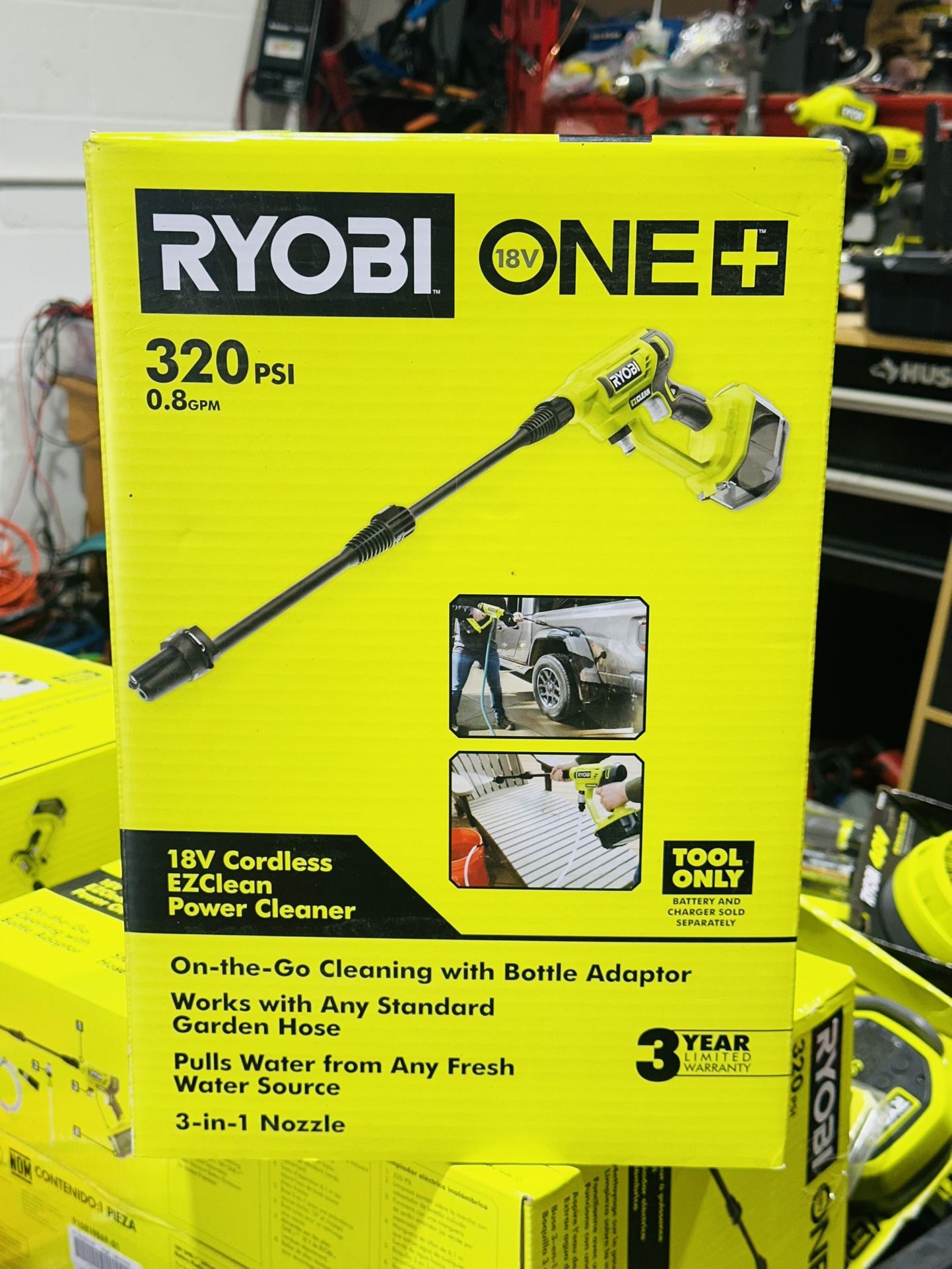 RYOBI ONE+ 18V EZClean 320 PSI 0.8 GPM Cordless Battery Cold Water Power Cleaner (Tool Only)