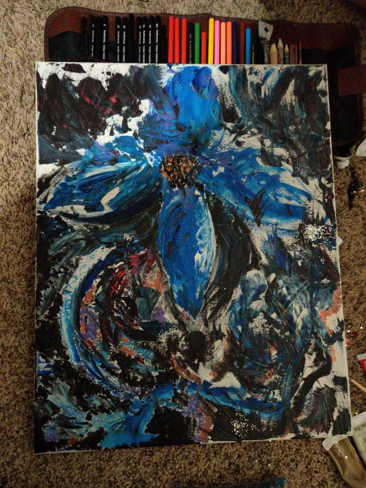 Abstract Art/Blue Flower