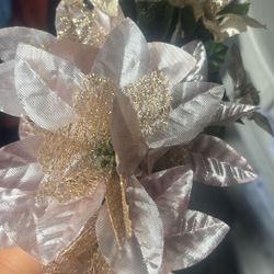 2 Stems Of Flowers And Vase Sold Together 