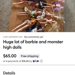 Barbie And Monster High Doll Lot $25