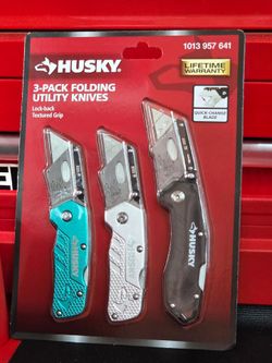 Brand New HUSKY 3 Pack Set Of  Folding Blades