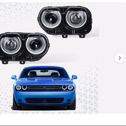 Pair Headlights Headlamps Assembly W/ LED DRL For 2015-2018 Dodge Challenger