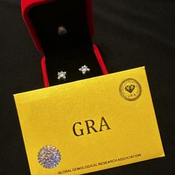 Brand New Moissanite Starburst Cluster Stud Earrings - GRA Certified Sterling Silver