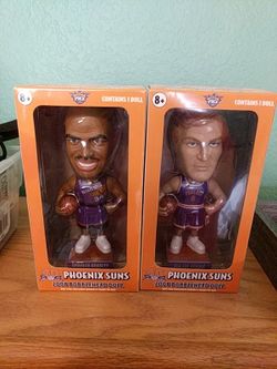 Charles Barkley and Dick Van Arsdale Sun's bobble heads