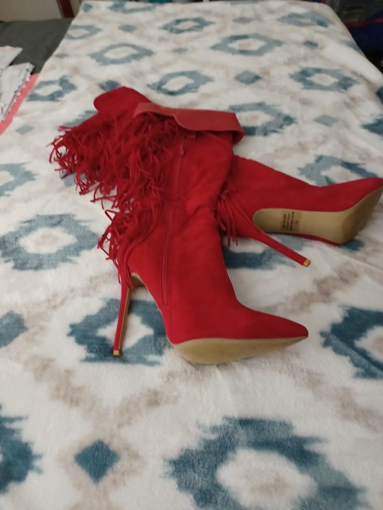 Boots Suede With Fringes 