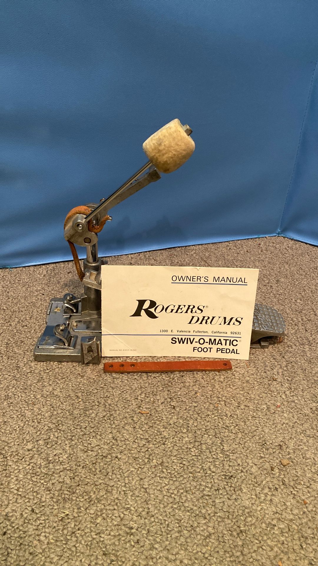 1973 Rogers Pedal One Piece Foot Board