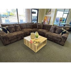 Corduroy Living Room Large Sectional Couch  