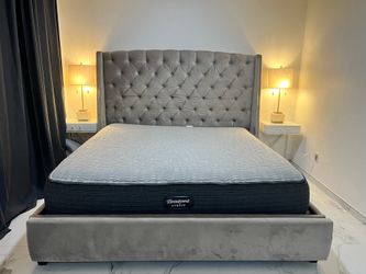 King Mattress and bed frame for sale not free (selling together or separate)