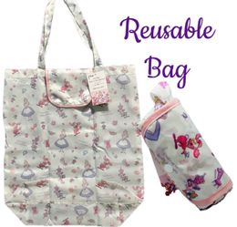 Disney Alice In Wonderland Eco-Friendly PINK Market Bag NWT