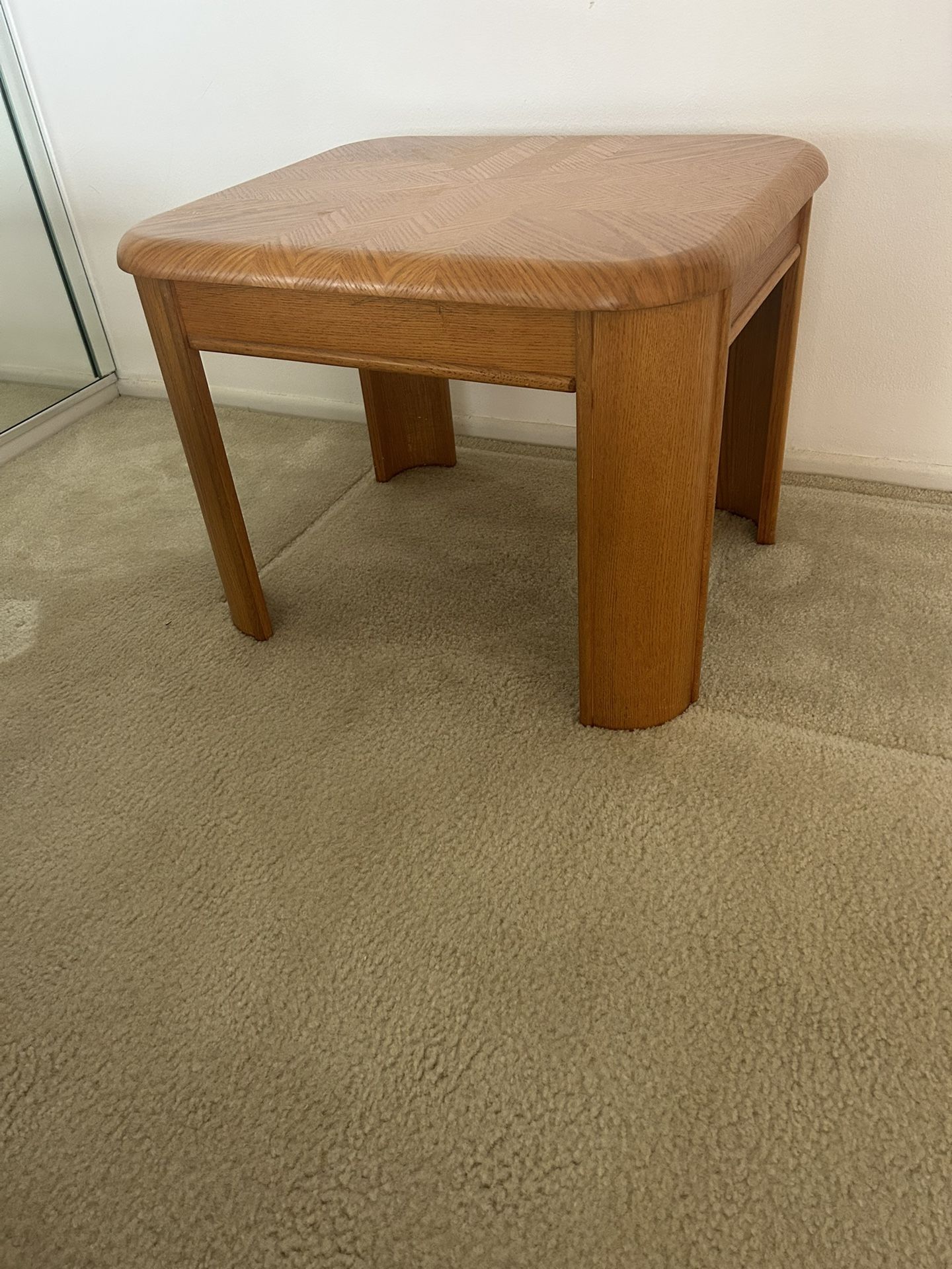 Solid Oak End Table
