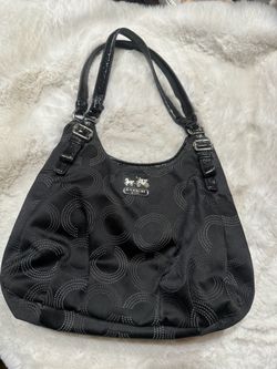 Coach Black Signature Hobo Shoulder Bag
