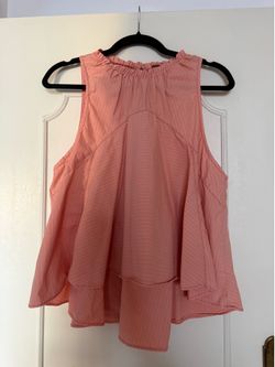 🌿💮 WOMEN'S SIZE M  FREE PEOPLE RUFFLED NECK PEACH SWING TANK TOP 💮🌿