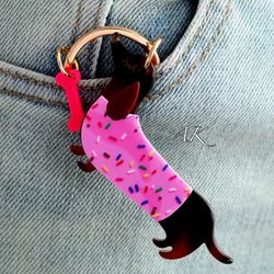 Dachshund Sprinkles Keychain 🐶 Doxie Wiener 