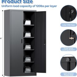 Metal Large Filing Cabinet, 71” Tall, NIB