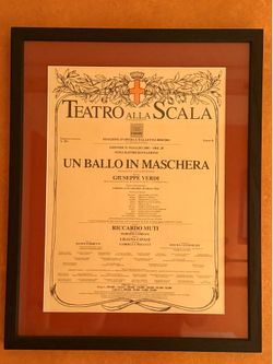 Professionally framed Italian performance poster, “Teatro Alla Scala”