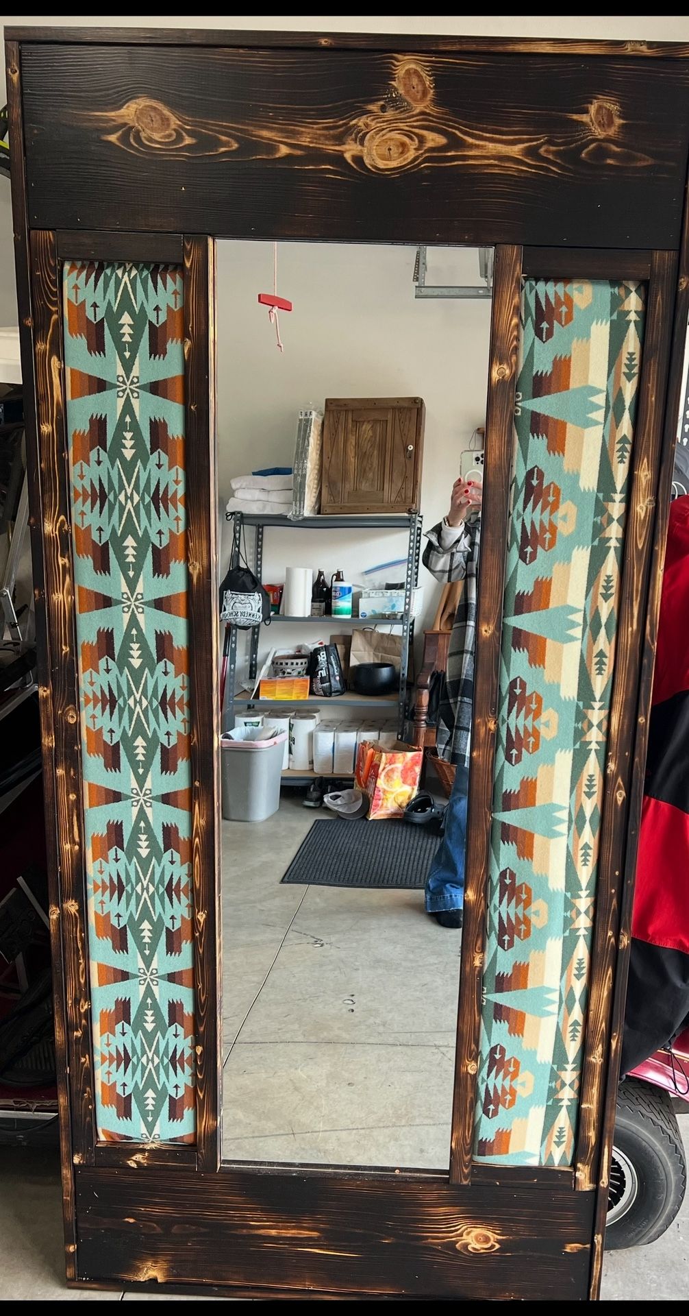 Large Floor Mirror With Pendleton Wool Accents