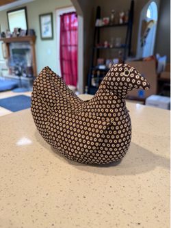 Primitive Handmade Calico Hen Pin Cushion – Farmhouse Country Shelf Decor