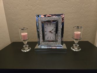 Bling  Clock with Candle Holders