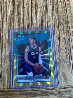 2020-21 Donruss LaMelo Ball Holo Green & Yellow Laser Rookie RC #202 Hornets