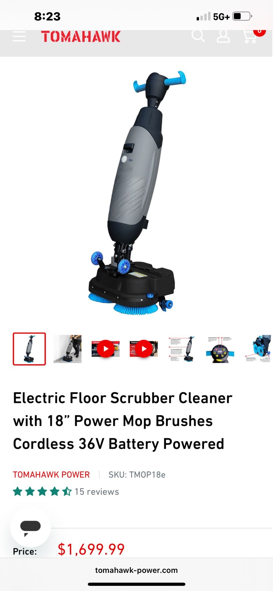 Tomahawk Battery Powered Floor Scrubber
